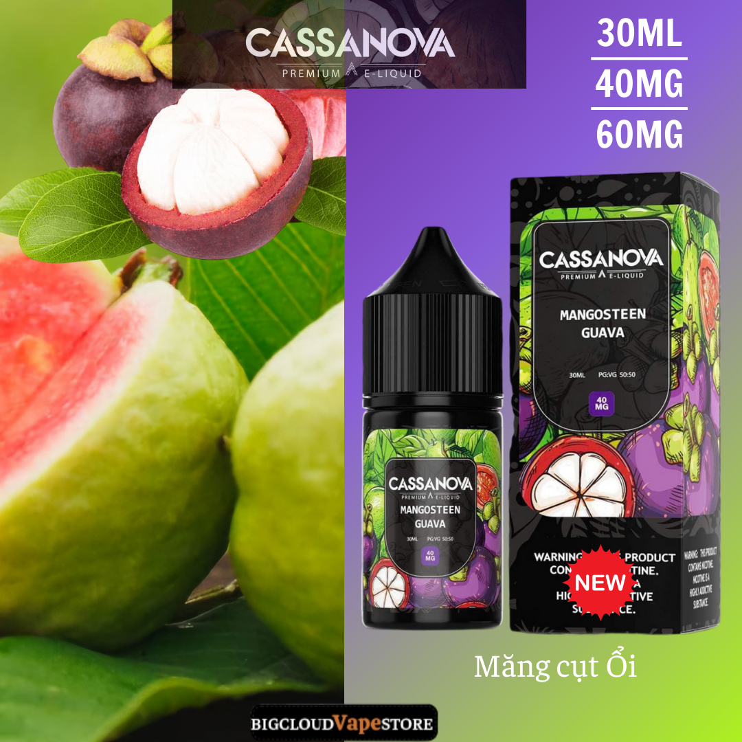 Cassannova Salt 30ml 40MG-60MG Ổi Măng Cụt 